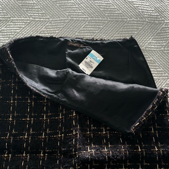 J. McLaughlin Elm Pencil Skirt, Black and Gold Tweed Metallic - Picture 6 of 7